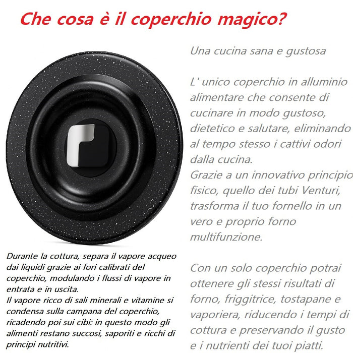 Set Pentole 6pz Pietra con Coperchio Magico Antiodore Padelle 24 28 Casseruola 24 Induzione