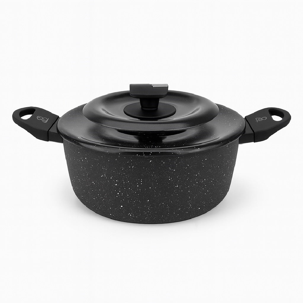 Set Pentole 6pz Pietra con Coperchio Magico Antiodore Padelle 24 28 Casseruola 24 Induzione