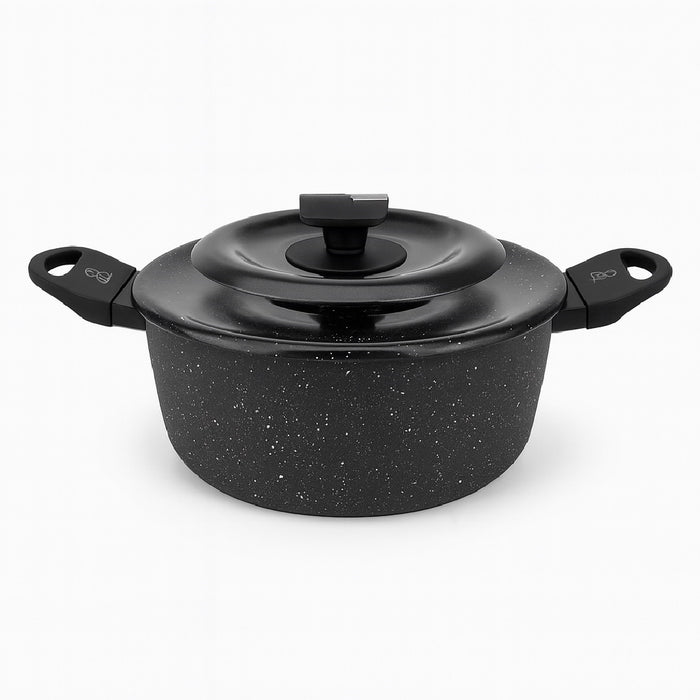 Set Pentole 6pz Pietra con Coperchio Magico Antiodore Padelle 24 28 Casseruola 24 Induzione