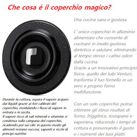 Set Padelle 6pz Pietra con Coperchio Magico Antiodore Padelle 24 28 32 cm Induzione