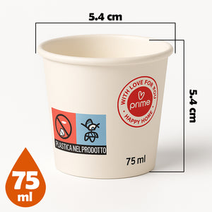 2000 Bicchierini da Caffè Monouso Capacità 75ml Tazzina in Carta Usa e Getta