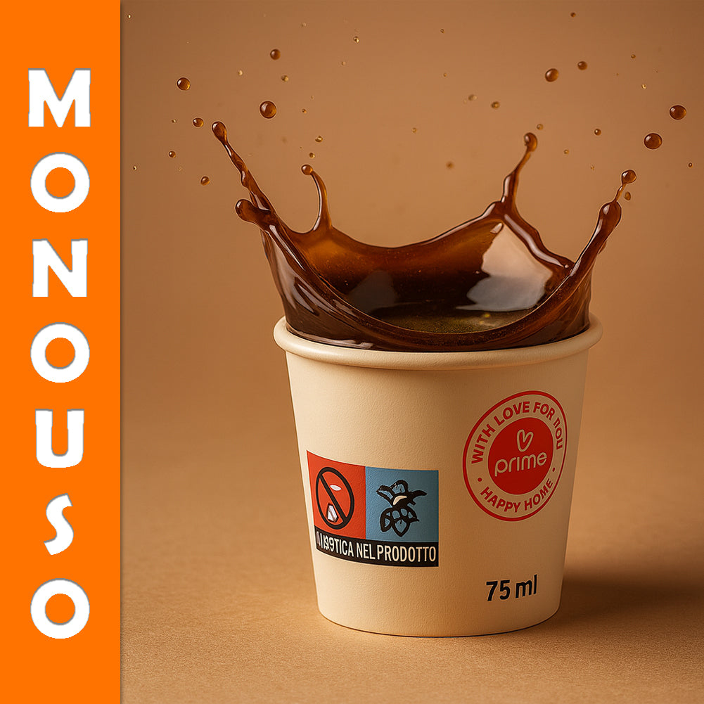 2000 Bicchierini da Caffè Monouso Capacità 75ml Tazzina in Carta Usa e Getta