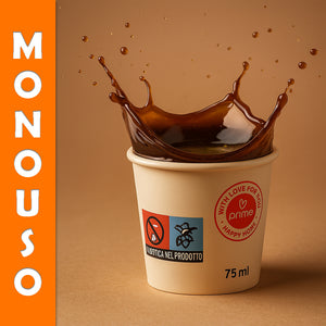 2000 Bicchierini da Caffè Monouso Capacità 75ml Tazzina in Carta Usa e Getta