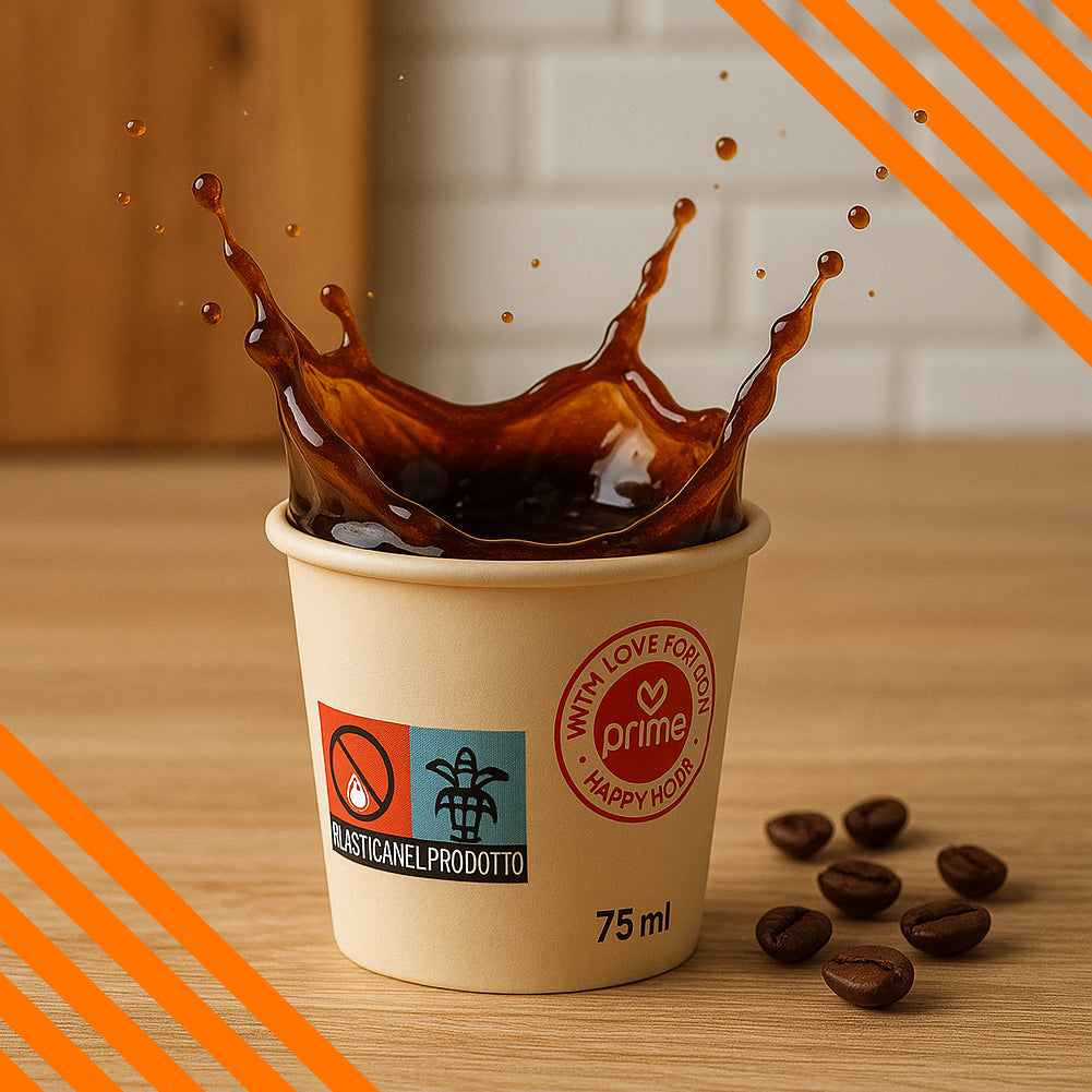 2000 Bicchierini da Caffè Monouso Capacità 75ml Tazzina in Carta Usa e Getta