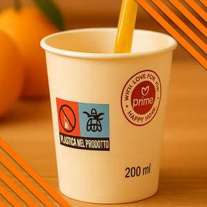 1000 Bicchieri Acqua o Bibita Monouso Capacità 200ml Tazzina in Carta Usa e Getta