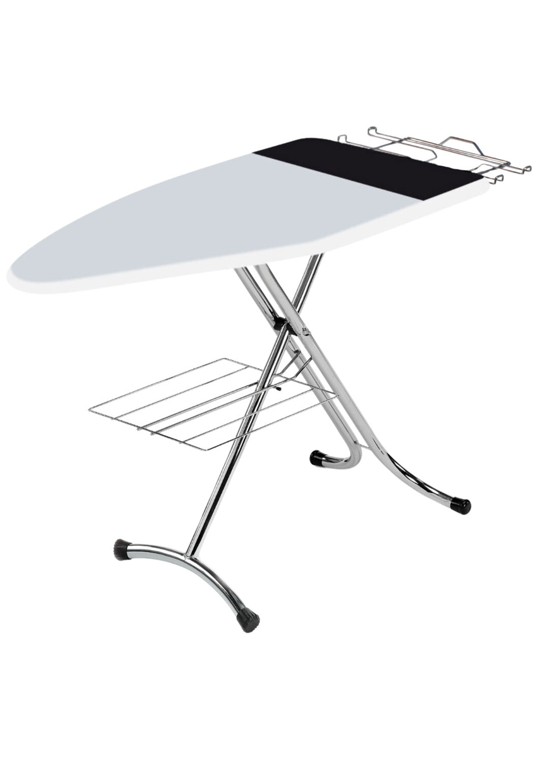 Asse da Stiro Luxor Profi 123x48 cm Area Ignifuga Salvaspazio Altezza Regolabile Ripiano Sottostante