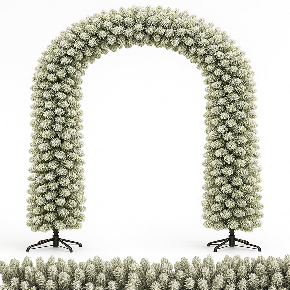 Arco Natalizio Innevato 200x240 cm con 1166 Punte Foltissimo con Base in Metallo