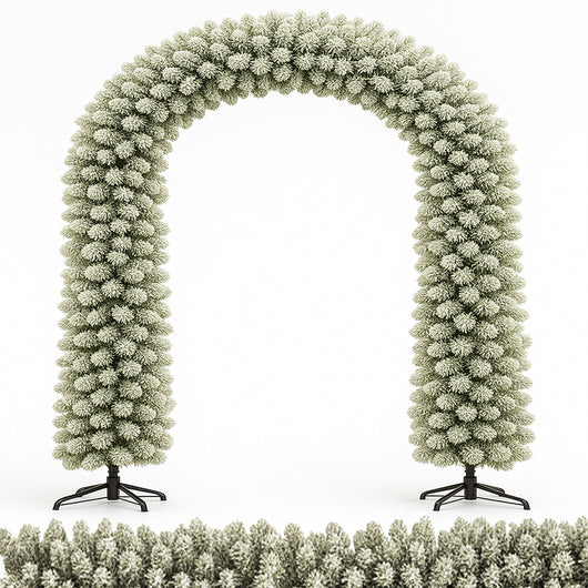 Arco Natalizio Innevato 200x240 cm con 1166 Punte Foltissimo con Base in Metallo