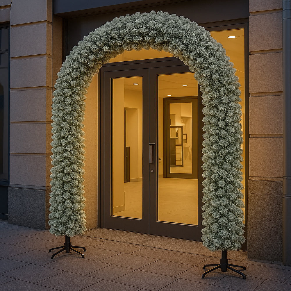 Arco Natalizio Innevato 200x240 cm con 1166 Punte Foltissimo con Base in Metallo