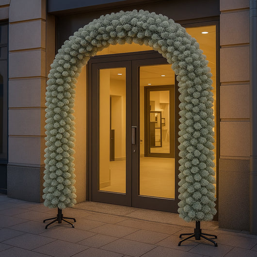 Arco Natalizio Innevato 200x240 cm con 1166 Punte Foltissimo con Base in Metallo