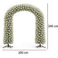 Arco Natalizio Innevato 200x240 cm con 1166 Punte Foltissimo con Base in Metallo