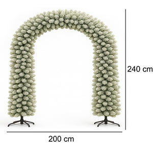 Arco Natalizio Innevato 200x240 cm con 1166 Punte Foltissimo con Base in Metallo
