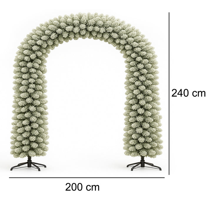 Arco Natalizio Innevato 200x240 cm con 1166 Punte Foltissimo con Base in Metallo
