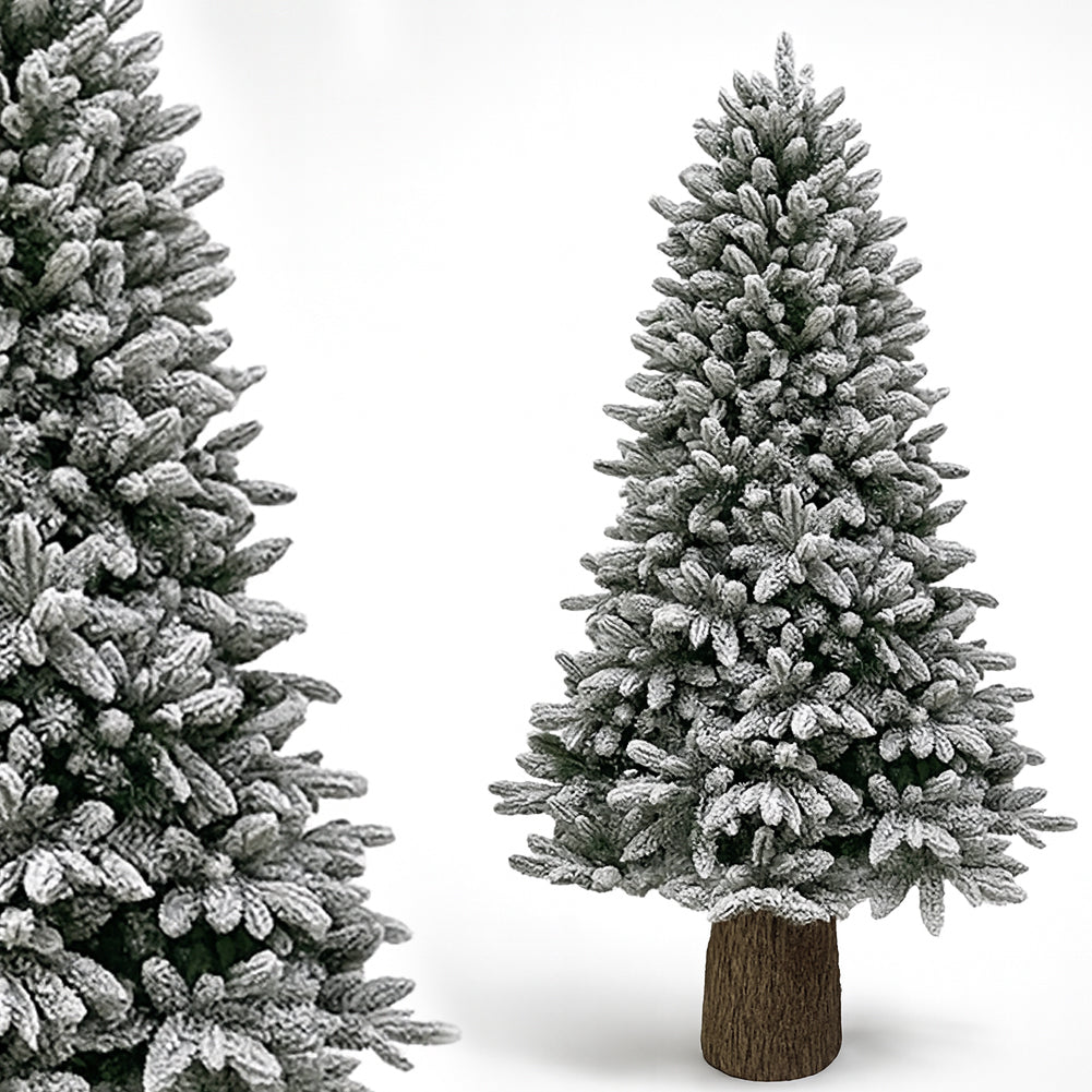 Albero di Natale Royal 180cm Innevato Base Troco Realistica 948 Punte Foltissimo