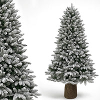 Albero di Natale Royal 180cm Innevato Base Troco Realistica 948 Punte Foltissimo