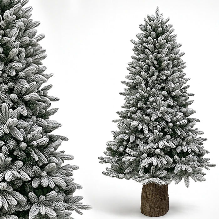 Albero di Natale Royal 180cm Innevato Base Troco Realistica 948 Punte Foltissimo