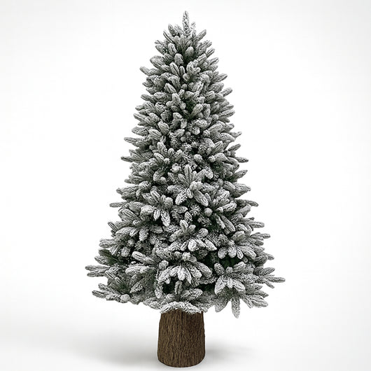 Albero di Natale Royal 180cm Innevato Base Troco Realistica 948 Punte Foltissimo