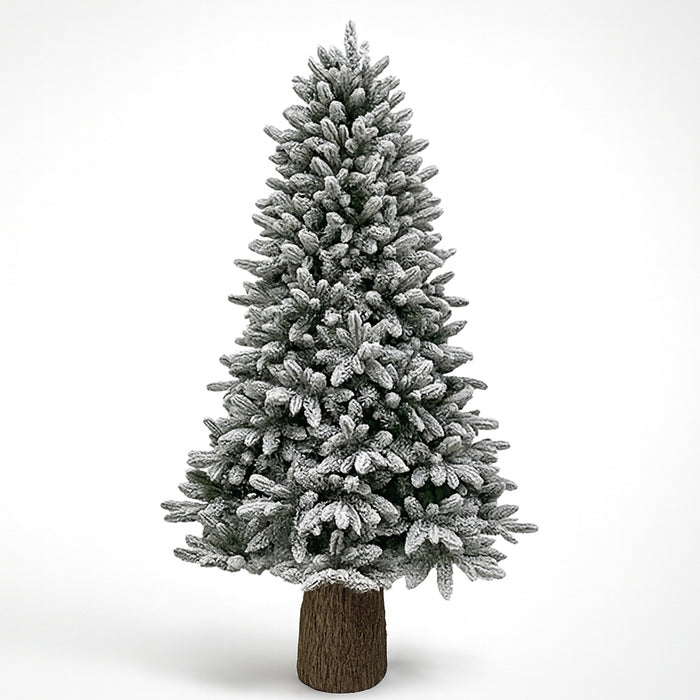 Albero di Natale Royal 180cm Innevato Base Troco Realistica 948 Punte Foltissimo