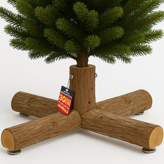 Base Supporto in Legno 60x60x30cm per Alberi 180-240cm Tronchi Attacco Universale