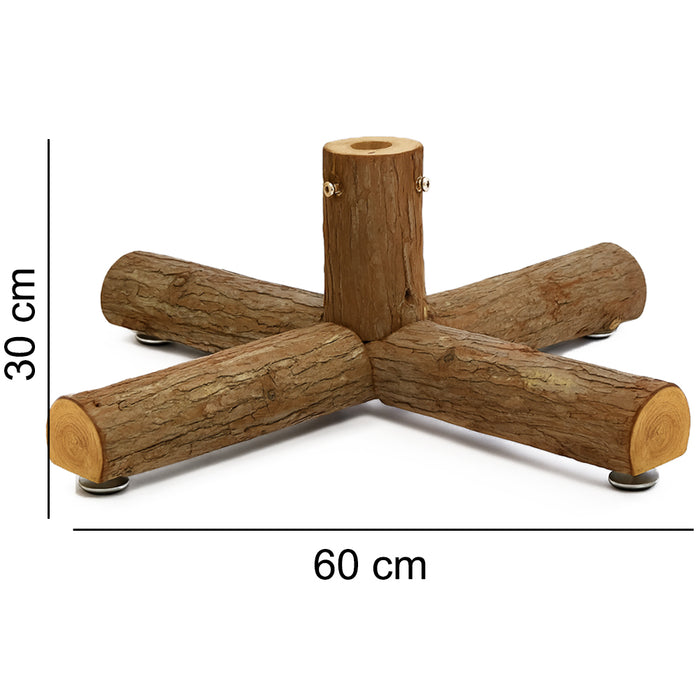 Base Supporto in Legno 60x60x30cm per Alberi 180-240cm Tronchi Attacco Universale