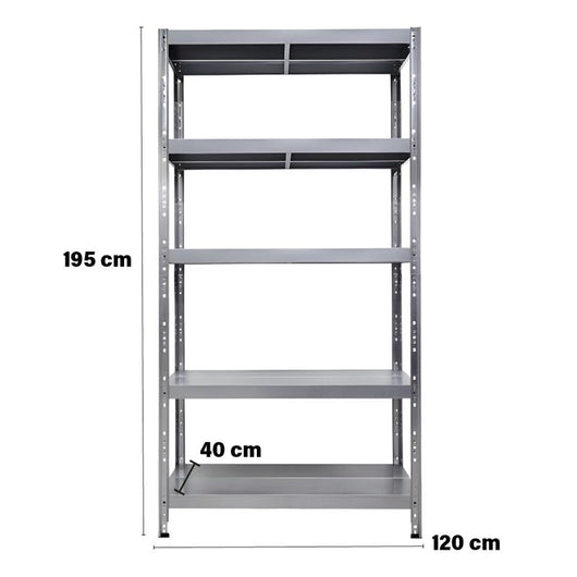 SCAFFALE IN METALLO MACISTE 120 X 40 X 195 H 5 PIANI KG 260 SENZA BULLONI