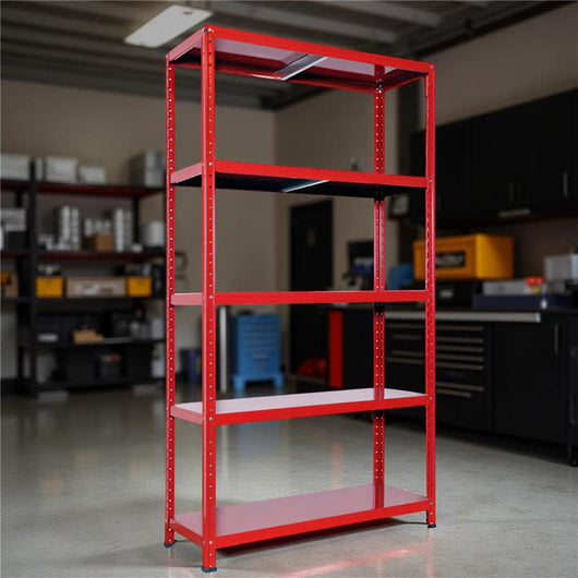 SCAFFALE IN METALLO ROSSO ETTORE KIT BULLONI 100 X 40 X H 187 CM 5 RIPIANI