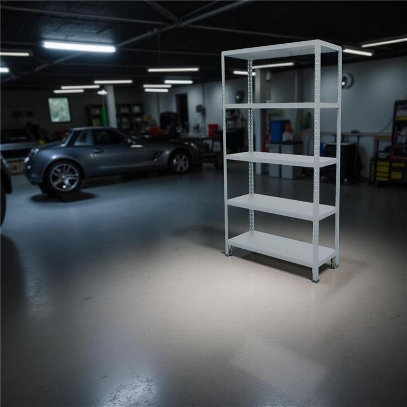 SCAFFALE IN METALLO ZINCATO ETTORE KIT BULLONI 100 X 40 X H187 CM CON 5 SCAFFALI
