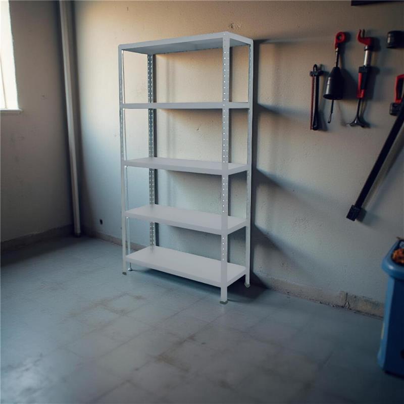SCAFFALE IN METALLO ZINCATO ETTORE KIT BULLONI 100 X 40 X H187 CM CON 5 SCAFFALI