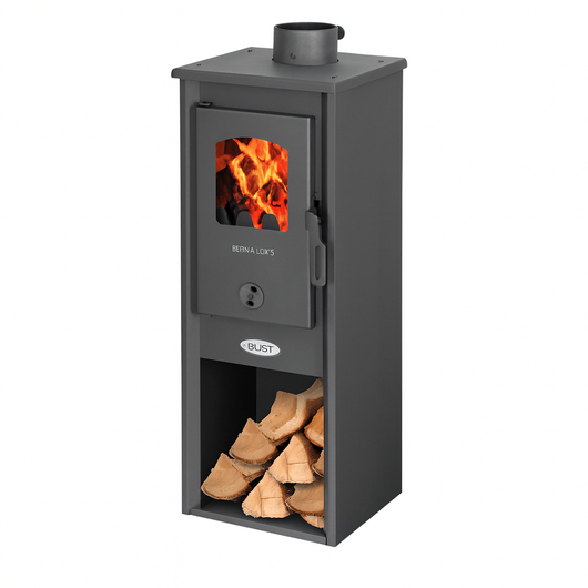 Stufa a legna Berna Lux 5,3 kw cm33x34x94h Antracite