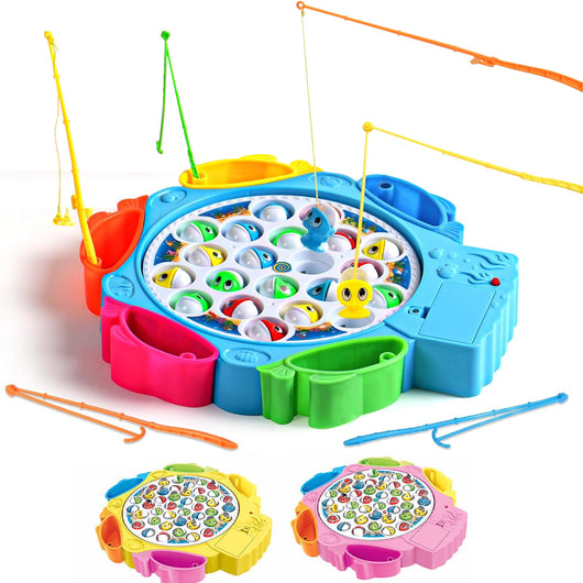 Gioco di Pesca per Bambini con Pesciolini Giocattolo da Tavola Colori Assortiti