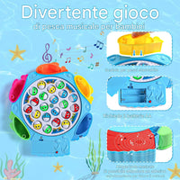 Gioco di Pesca per Bambini con Pesciolini Giocattolo da Tavola Colori Assortiti