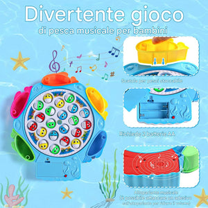 Gioco di Pesca per Bambini con Pesciolini Giocattolo da Tavola Colori Assortiti