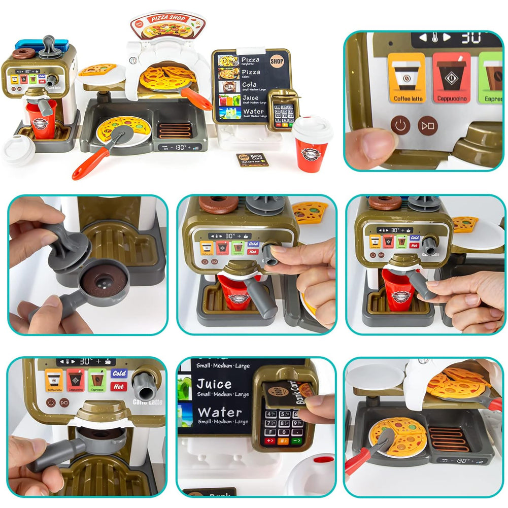 Playset Pizzeria con Registratore di Cassa e Forno Set Ristorante Idea Regalo