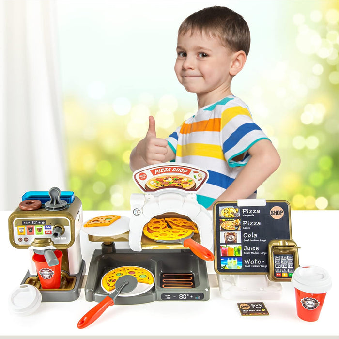 Playset Pizzeria con Registratore di Cassa e Forno Set Ristorante Idea Regalo