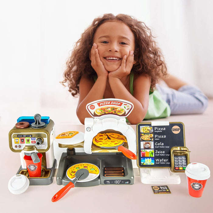 Playset Pizzeria con Registratore di Cassa e Forno Set Ristorante Idea Regalo