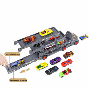 Camion Trasporto Auto con 12 Dinosauri 8 Macchine Giocattolo Idea Regalo Bambini