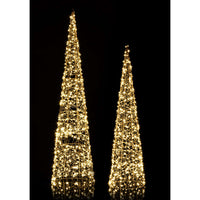 Decorazione Cono Hoover Oro con Microled da Esterno Formato: 100 cm