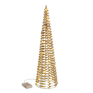 Decorazione Cono Kinsey Oro con 30 Microled a Batteria Formato: 60 cm