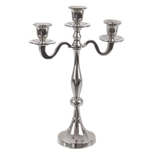 Candelabro Antichizzato Argento Shabby Chic Portacandele in Alluminio Bizzotto Formato: 3 fuochi