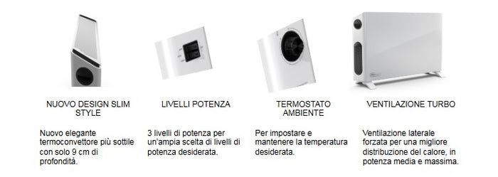 TERMOCONVETTORE DE LONGHI HSX 2320F WATT 2000 STUFA