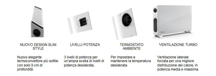 TERMOCONVETTORE DE LONGHI HSX 2320F WATT 2000 STUFA
