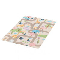 Tappeto Cameretta Bambini 80x140 Beige Morbido Mondo Animali in Polyestere e Spugna