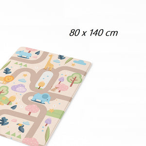Tappeto Cameretta Bambini 80x140 Beige Morbido Mondo Animali in Polyestere e Spugna