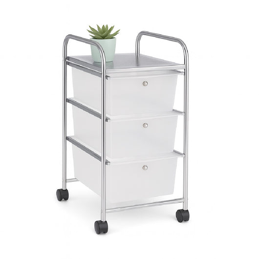 Carrello Cassettiera Multiuso 3 Cassetti Bianco 4Ruote Casa Ufficio Estetica Tattoo