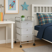 Carrello Cassettiera Multiuso 3 Cassetti Bianco 4Ruote Casa Ufficio Estetica Tattoo