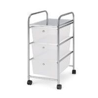Carrello Cassettiera Multiuso 3 Cassetti Bianco 4Ruote Casa Ufficio Estetica Tattoo