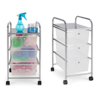 Carrello Cassettiera Multiuso 3 Cassetti Bianco 4Ruote Casa Ufficio Estetica Tattoo