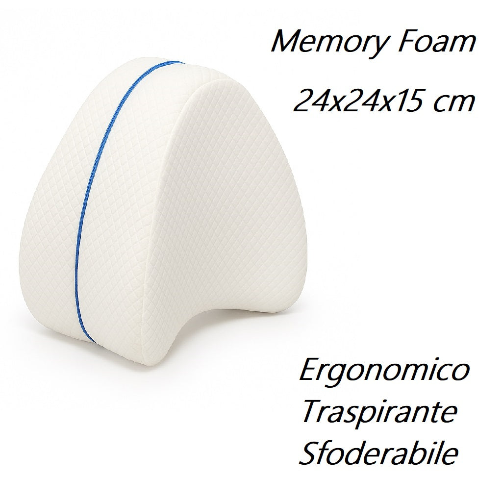 Cuscino per Gambe Memory Foam Ergonomico Sfoderabile Traspirante per Schiena e Gravidanza