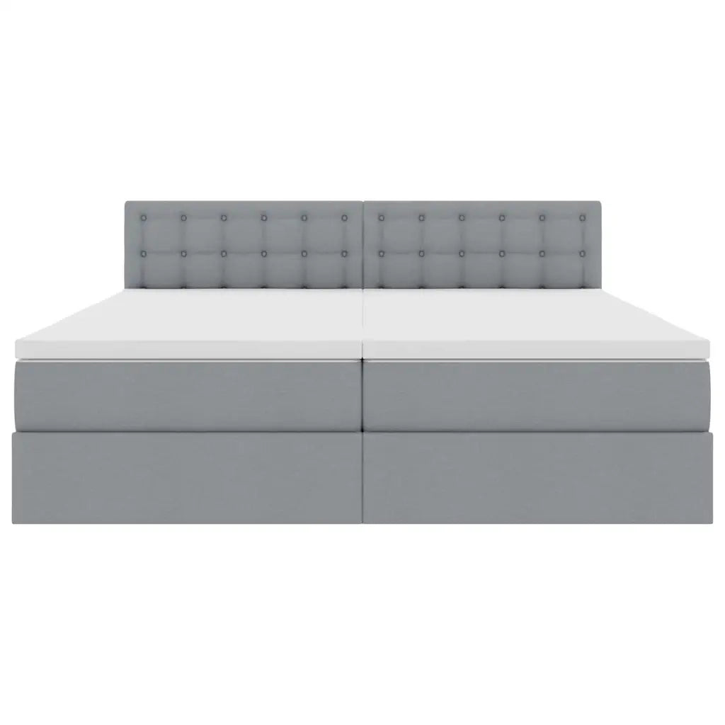 Letto con Contenitore con materasso Grigio chiaro 200 x 200 cm