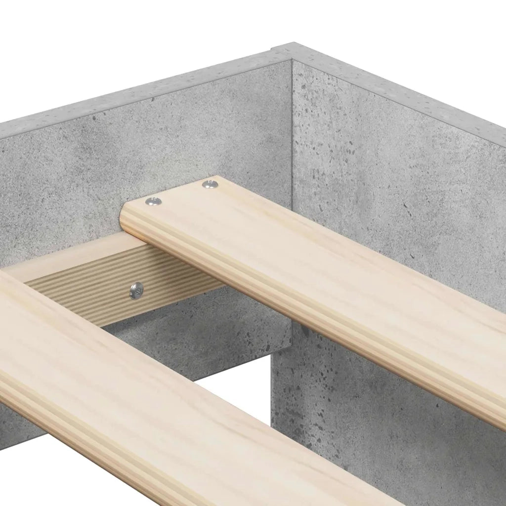 Struttura letto con contenitore Grigio cemento 80 cm 3335576